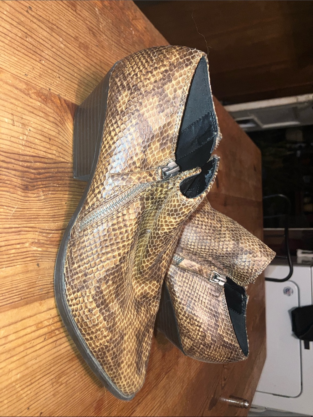 RECENTLY REDUCED: “Sale Priced”  Designer Snake Print Boots, PreOwned 8.5.
